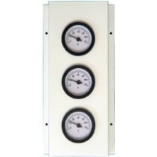 Panel med tre kapillärrörs termometrar